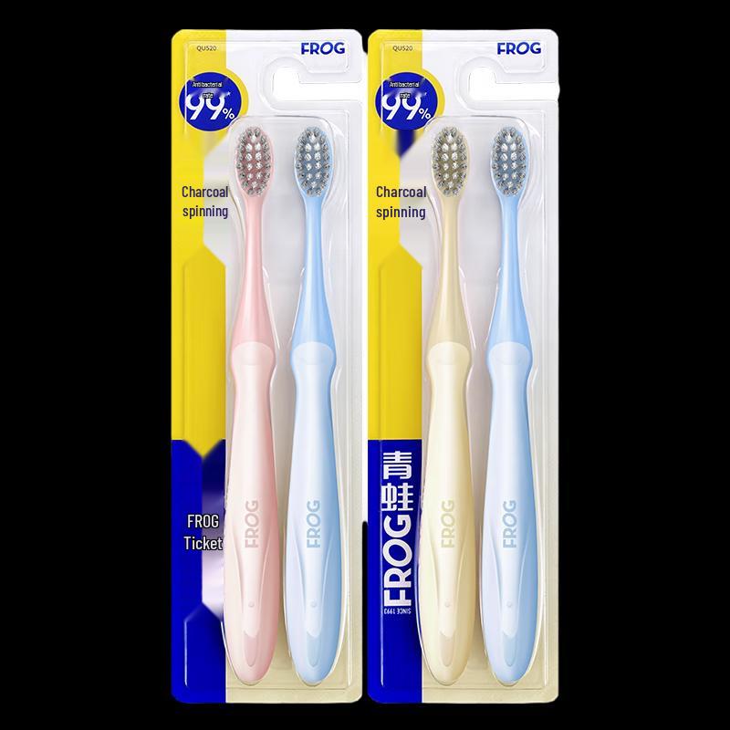 FROG Adult Charcoal Spiral Soft Bristle Toothbrush