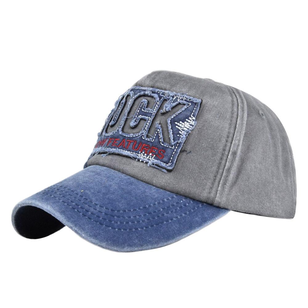 Rock stereo embroidered baseball cap distressed embroider duck tongue ancient hat sun protection sun hat men's hat