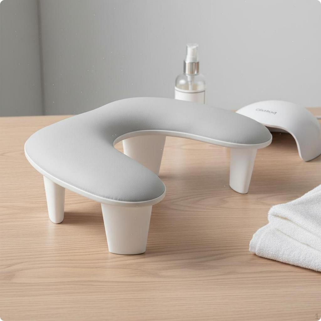 Curved Nail Arm Rest Ergonomic Design Manicure Hand Ease to Clean Cushion for