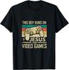 This Boy Runs On Jesus and Video Games - Christian - Forest T-Shirt