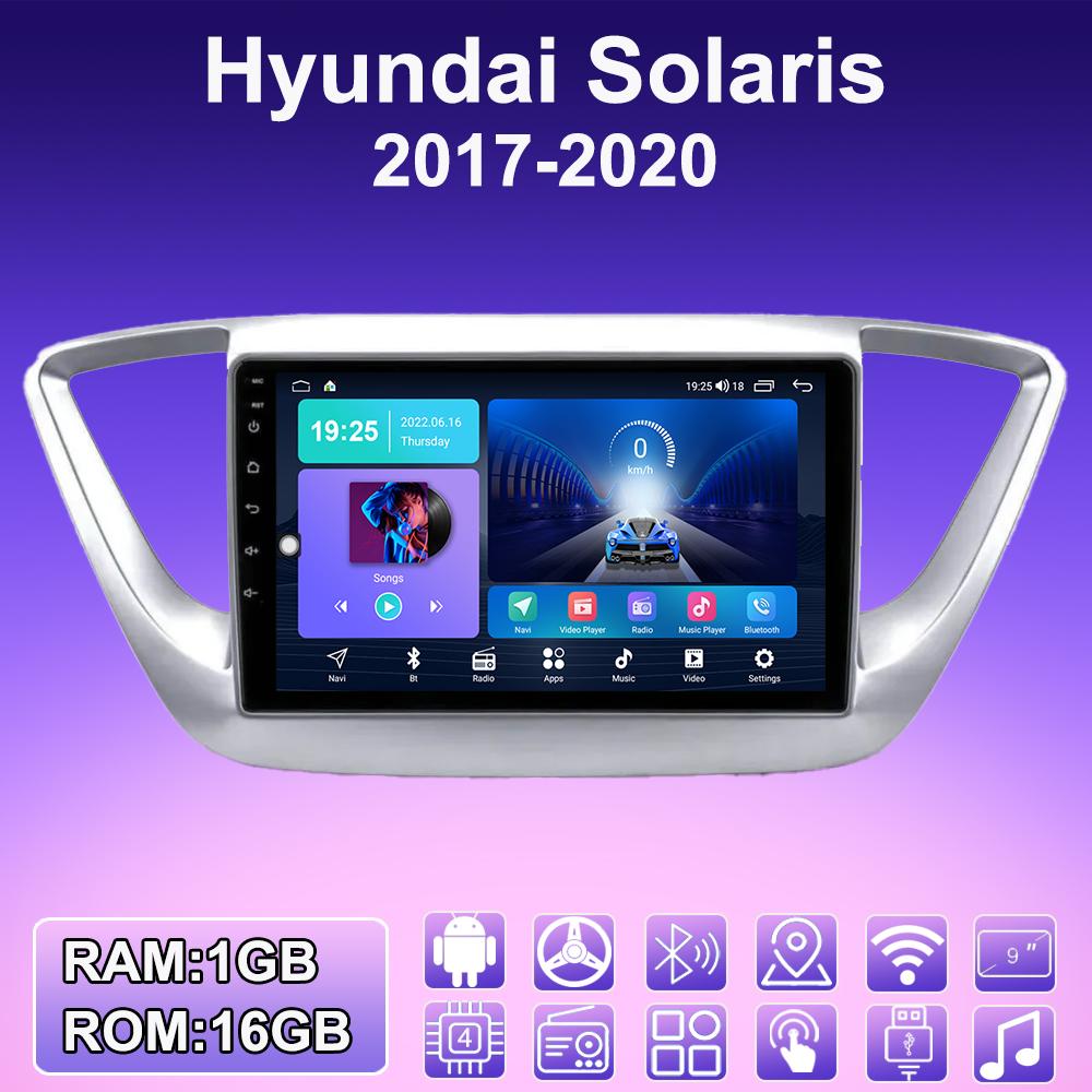 2 DIN Android Carplay Car Radio For Hyundai Solaris 2017-2020 Multimedia Player Head Unit Stereo GPS Navigation BT WIFI 2+32GB