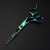6.0" Napson Green Curved Handle Hairdressing Scissors - Barber Shears, Bangs Scissors, Thinning Shears