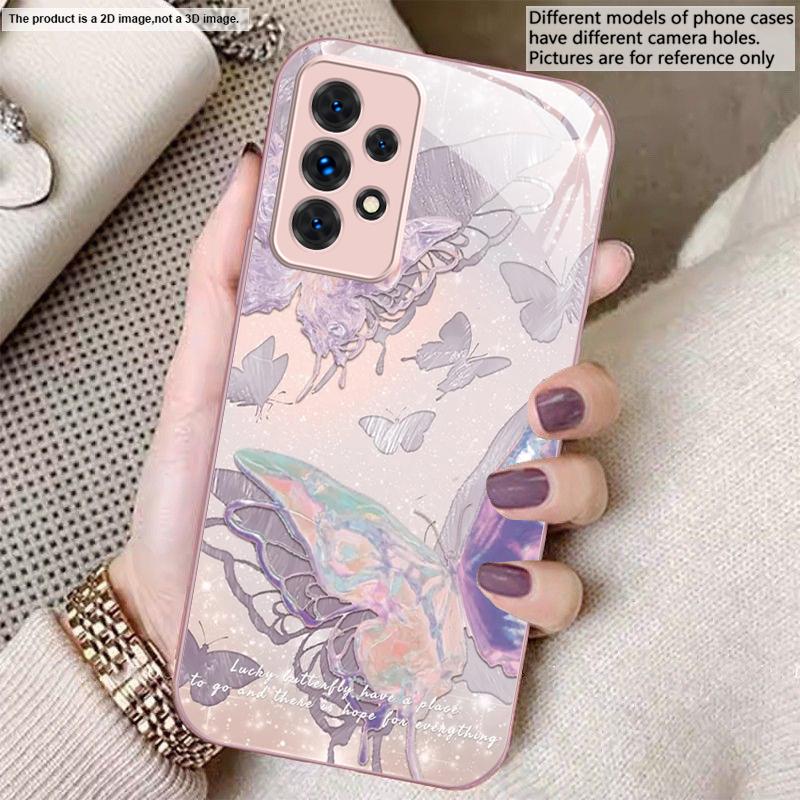 Lucky Butterfly Painting For Samsung A20 30 22 23 24 25 26 A31 32 33 34 A35 42 50 51 52 53 54 55 56 70 71 72 73 glass phone case