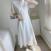 2025 Spring/Summer French Casual Plus Size Polo Neck Slimming T-shirt Dress