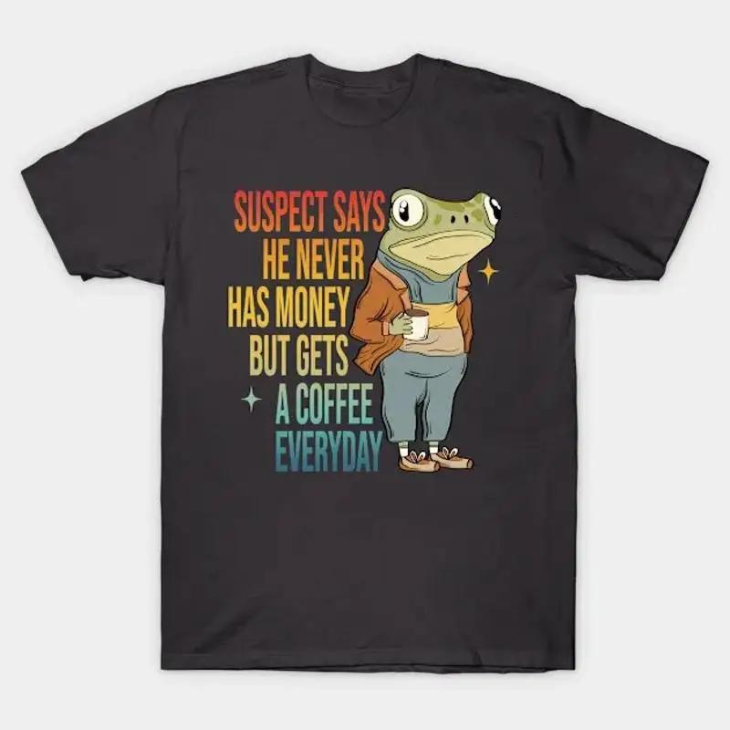 

Suspect Says He Never Has Money Funny Frog T Shirt S разноцветный