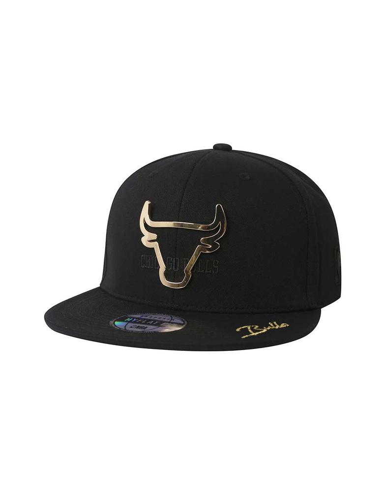 Enbiei Bulls Outline Metal Hard Snapback Black