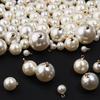 10-20 pcs/lot 6-20mm Round ABS Imitation Pearl Beads Pendant Beige White Charms For Jewelry Making DIY Fashion Necklace Earrings