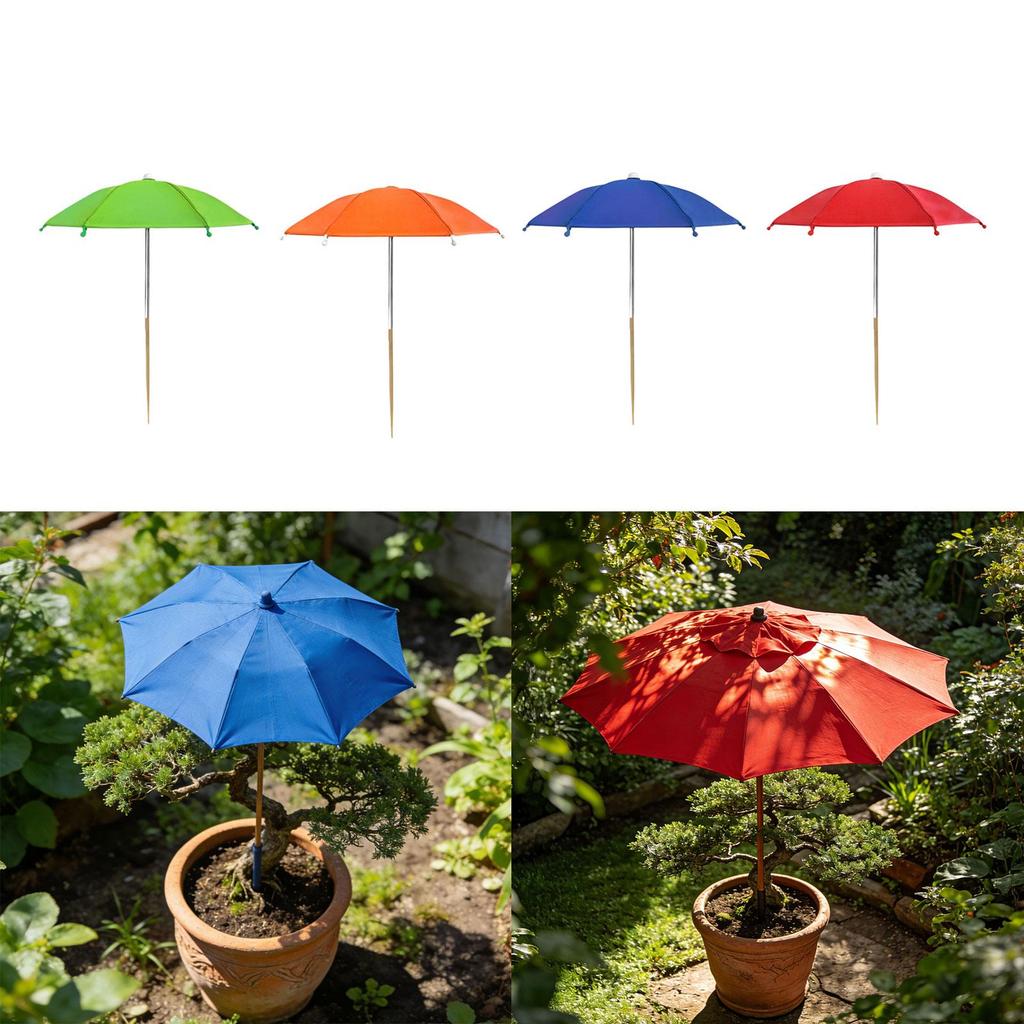 Plant Umbrella with Steel Frame Protection Weatherproof Shade Parasol for Patio Potted Flowers