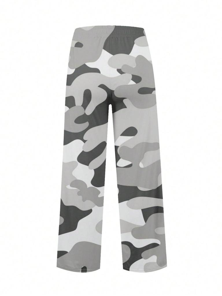 Women's Trendy Camouflage Straight-Leg Pants - Casual & Versatile American Style
