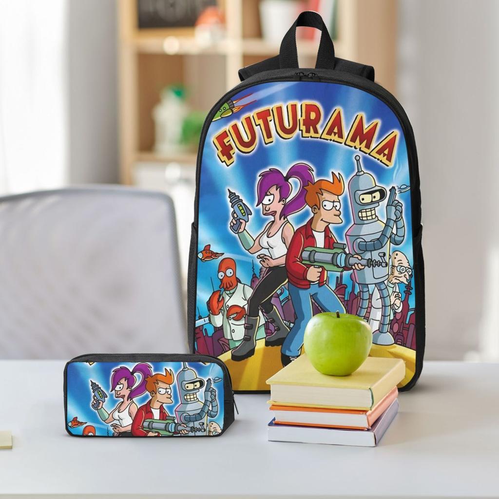 3Pcs Futuramas Cartoon School bags Set for Boy Girl Pen Bags Backpack Sets with Lunch Box For Primary School Students Knapsack