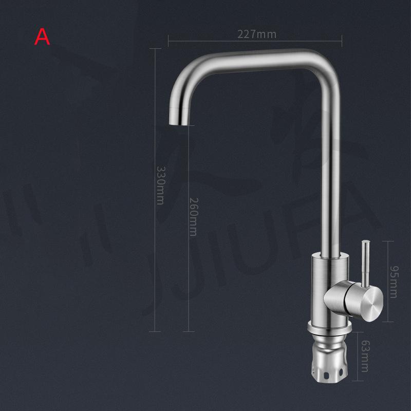 304 Stainless Steel Brushed Kitchen Faucet Deck Sinks Faucet High Arch 360 Degree Swivel Cold Hot Mixer Water Tap With 2 Hoses