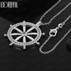 925 Sterling Silver AAA Zircon Round Pendant Necklace Fashion Jewelry