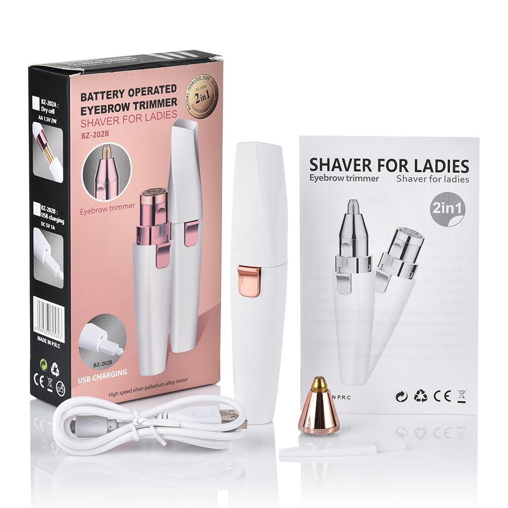 Cross-border USB Rechargeable Women's Eyebrow & Lipstick Hair Removal Shaver