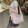 Retro-Streifen Damen Große Kapazität Canvas Umhängetasche Einfache Tragbare Damen-Tote Achseltaschen Niedliche Pendler Damen Handtaschen