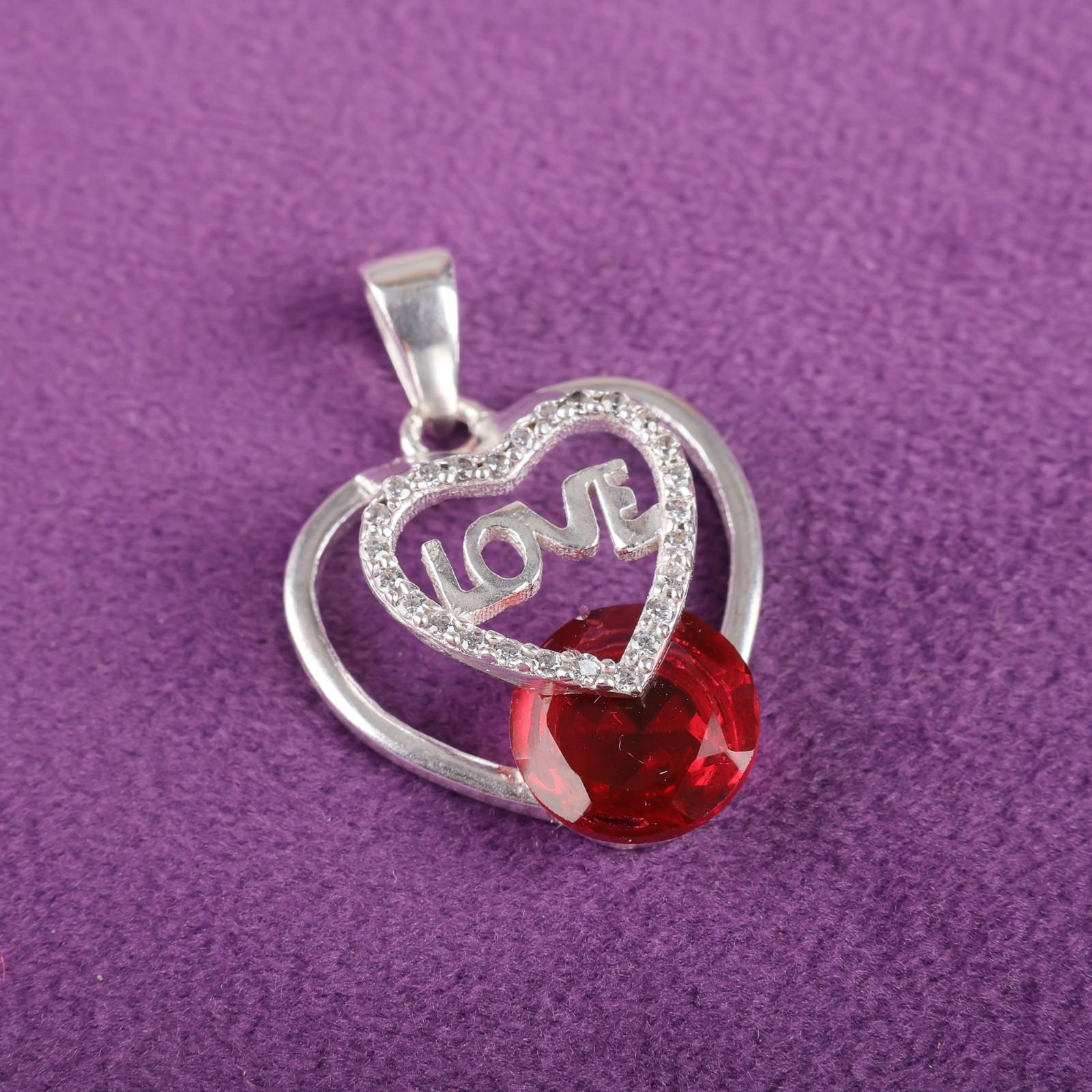 

Pink Rubellite Gemstone 925 Sterling Silver Jewelry Zircon Heart Pendant 1.10 CZP-3-13