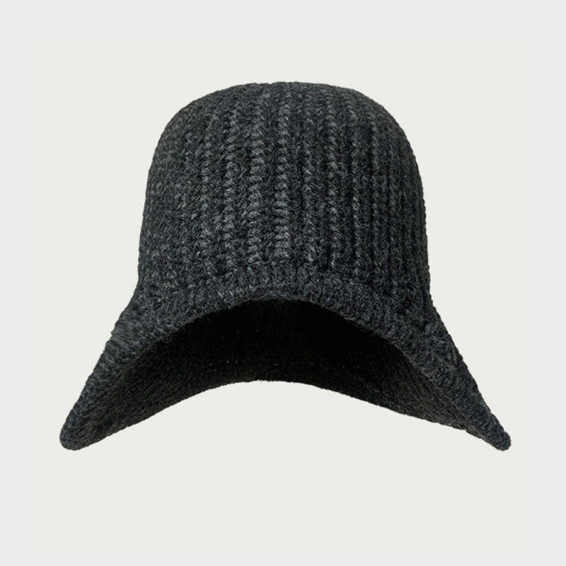 The Cap Earflap Wire Knit Beanie Gray GRAY