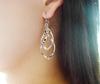 Fashion Gold Silver Double Loop Drop Earrings For Women Long Wave Dangle Earrings High Quality Statement Wedding Jewelry
