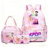 Anime K-Pop Inspired School Backpack Teen Girls - 20L Nylon Daypack With Character Print Breathable Design Ergonomic Curved