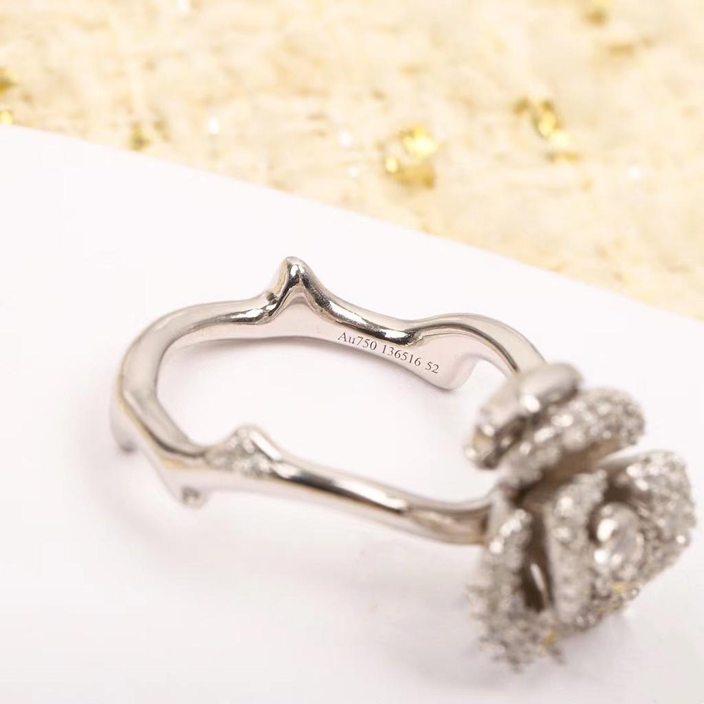 Gifts Sale New Trend Top Quality Hot Brand Classic Europe Luxury Jewelry Rings For Women Rose Flower Wedding Engagement Rings
