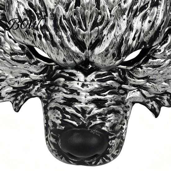 Comfortable Fit Animal Mask Halloween Wolf Mask, Embossed Werewolf Face for Cosplay Party, Lightweight Latex Adjustable Strap Adults, Trick