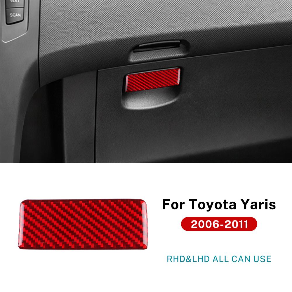 Real Soft Carbon Fiber Sticker For Toyota Yaris 2006 2007 2008 2009 2010 2011 LHD RHD Car Co-pilot Tool Box Switch Frame Trim