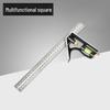 Aluminum Alloy Multifunctional Combination Square Ruler - 600mm Length, 300mm Movable Right Angle Ruler, Woodworking Angle Tool.