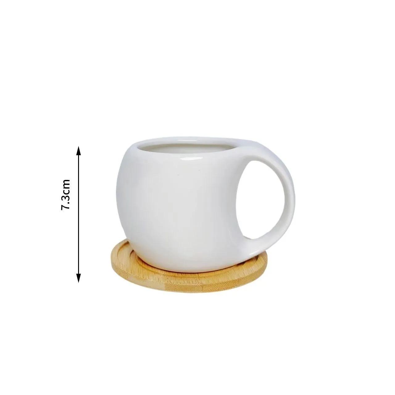 

Ceramic Coffee Cup with Bamboo Coaster Set, Espresso Latte Cappuccino Tea Cup for Breakfast, Afternoon Tea, Home & Office Use Coffee Cup