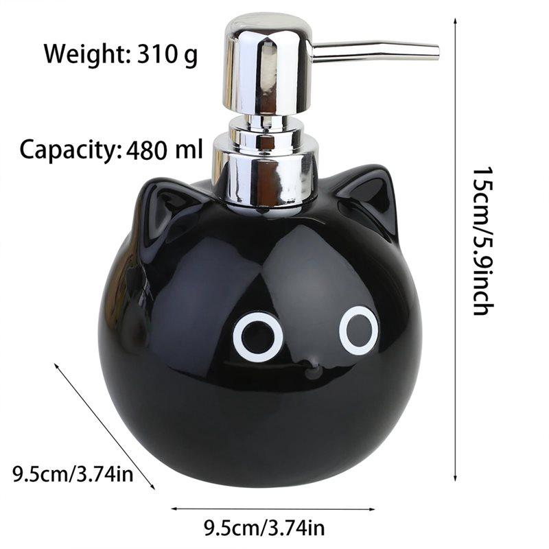 A84X- Cat Shape Hand Soap Dispenser Lotion/Shower Gel Dispenser Cute Animal Design 2Pcs Pressable Lotion Dispenser