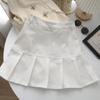 Fashion Pleated Skirt Women Y2k Harajuku White Pencil Skirt Uniforms Safety Pants Summer Solid Color Casual Mini Kawaii Skirt