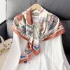 Japan and Korea sweet silk scarf summer new multi-functional decorative women's scarf 91 twill silk floral square scarf