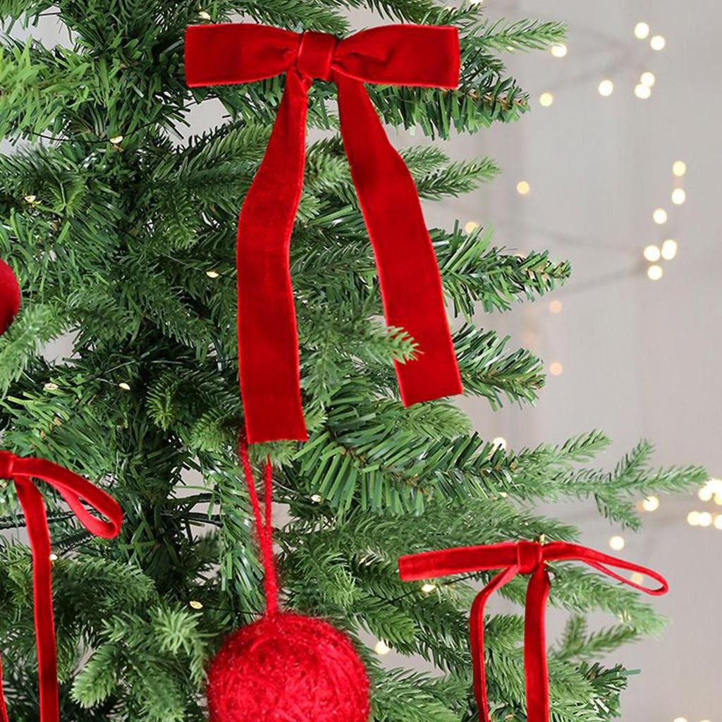 Red Christmas Bows 12 Pieces Velvet Bows Christmas Decorations Home Decor For Holiday Garland Outdoor Indoor Wreath Table Front