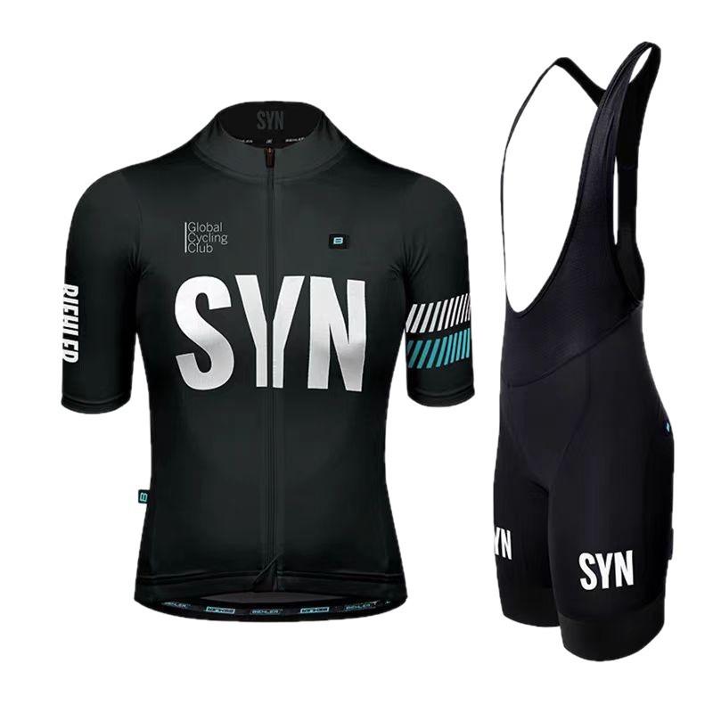 Set Completo Maglia e Pantaloncini da Ciclismo Uomo Traspirante Asciugatura Rapida Outfit per Bici da Strada Equitazione all'Aperto