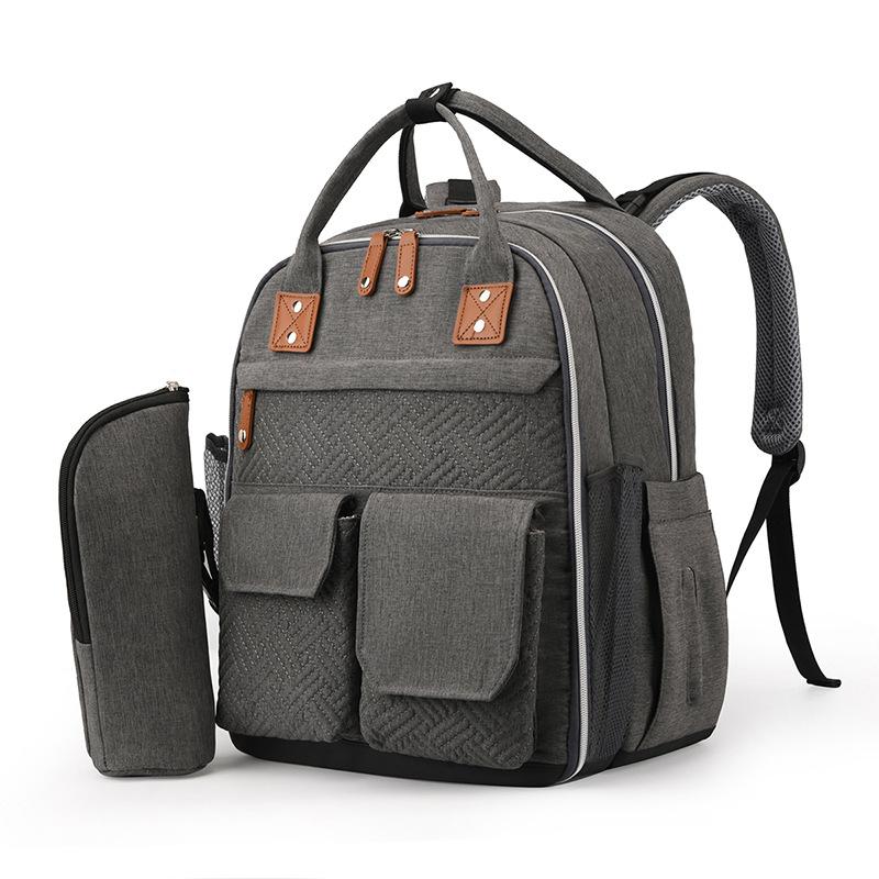 Fashionable Backpack Mommy Bag, Large Capacity Diaper Bag, Diaper Bag, New Milk Carrying Mommy Bag, Mother and Baby Bag темно-серого