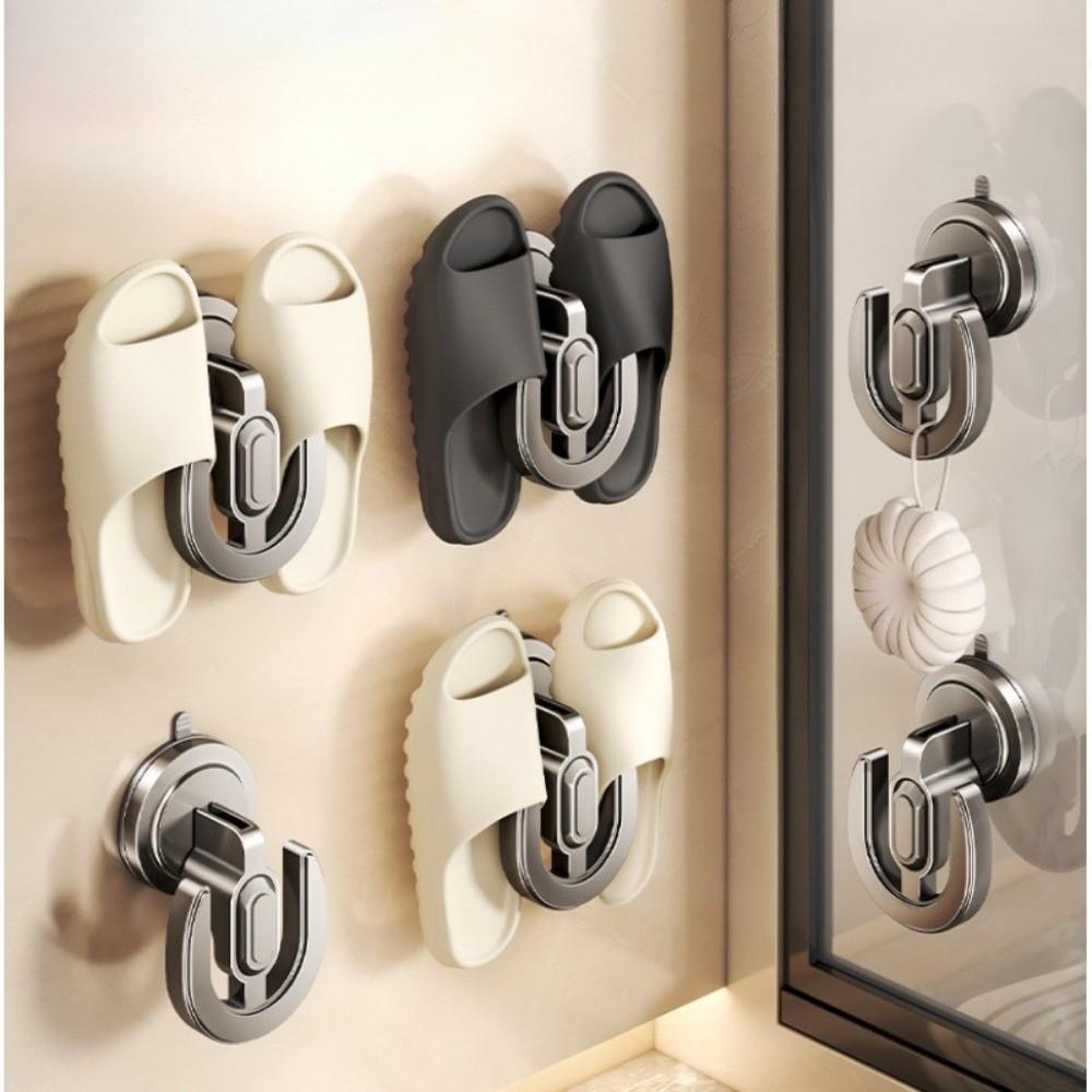 2pcs Suction Cup U-shaped Slipper Rack No Punching Bathroom Sandal Holder  Toilet