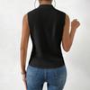 Women's Summer Sleeveless Color Tank Notched Collar V Neck Tops Blouse Shirts