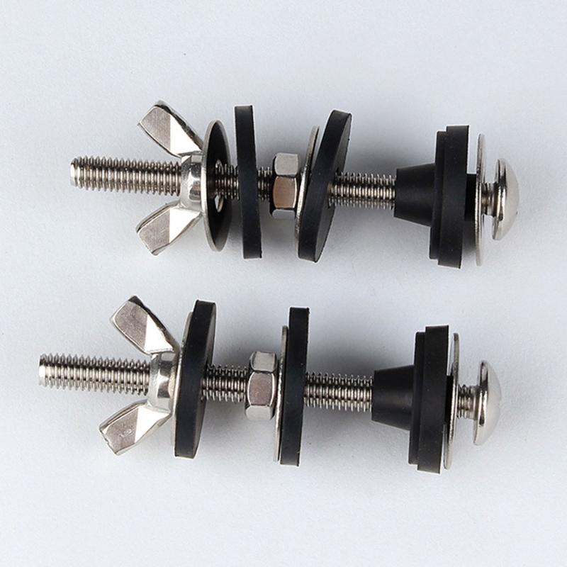 2Pcs Toilet Seat Bolts Set Portable Sturdy Replacement Screws and Rubber Washers for Secure Easy Installation Designs