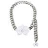 Orchid chain necklace adjustable enamel choker sweet cool statement necklace
