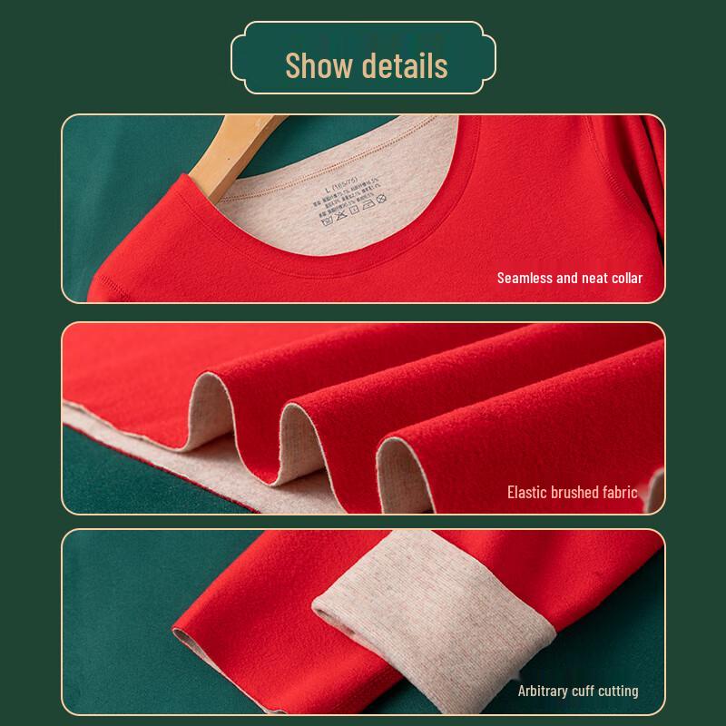 Yuzhaolin Women's Red Thermal Underwear Gift Set