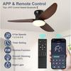 Ceiling Fans with Lights and Remote/APP Control Flush Mount Smart Fan Lights Dimmable 6 Speeds Timer for Living Room Bedroom
