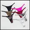Floral Zebra Print Underwear Pants Sexy Lingerie Adult TZ103 [White Fang] T-back G-string Women's (Floral, S)