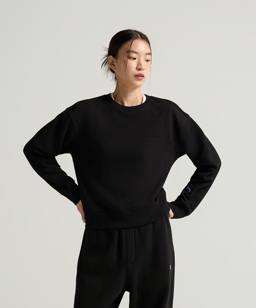 Champion Women'S Small Logo Regular Fit Sweatshirt Black