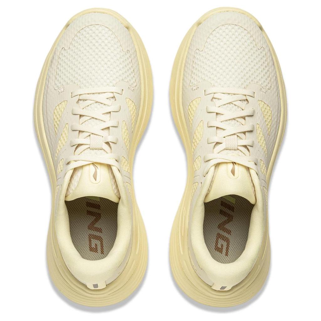 Li Ning Ling Yue Slip Resistant, Breathable, Lightweight Low top Casual Running Shoes Women's Yellow ARSU098-1