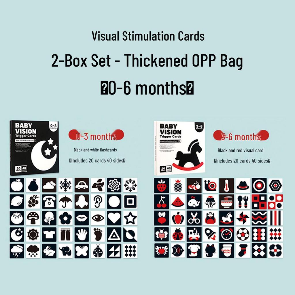 Black & White Visual Stimulation Cards for 0-36 Months: Baby Educational Flashcards for Early Development & Cognitive Training.