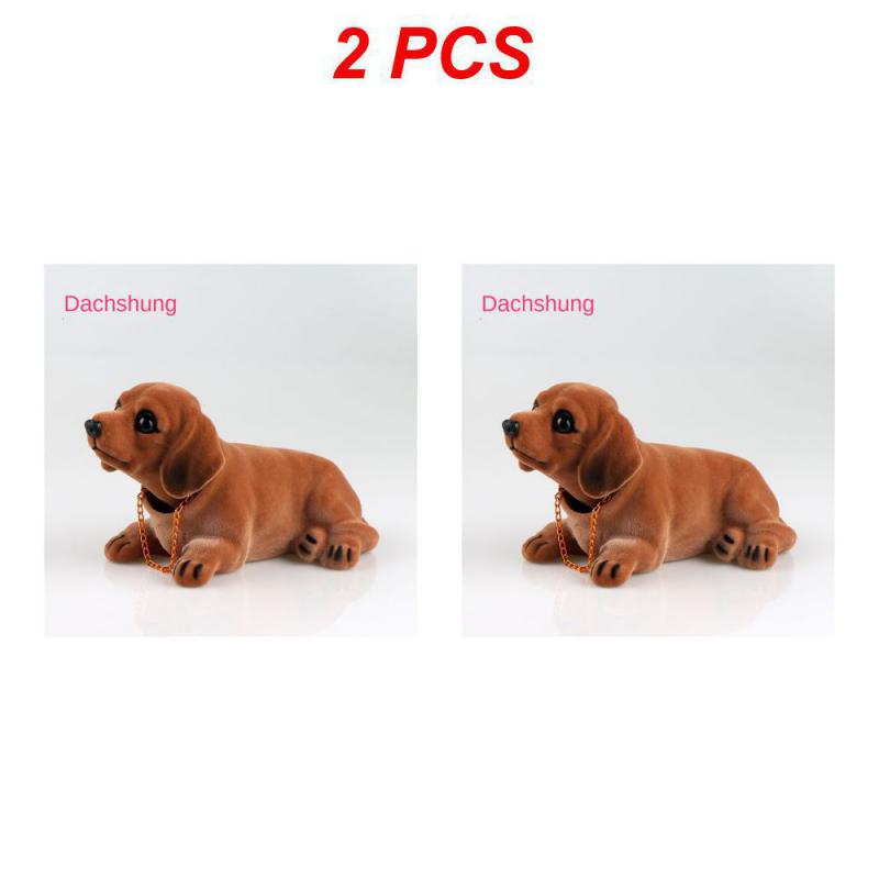 

2шт. Кивающая собака, качающая головой, кукла тигра, имитация смолы, игрушка для украшения приборной панели автомобиля, украшения для милой девушки, автомобиль