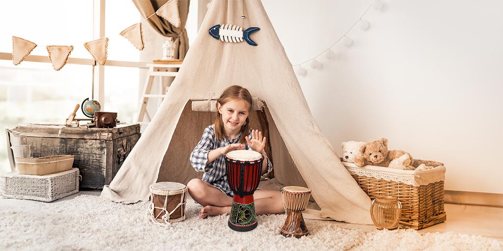 MusicMate MM-DRM050 ShelfSound Djembe Drum