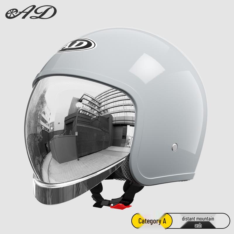 3C Certified AD Electric Motorcycle Helmet, All-Season Half Helmet for Men and Women, Winter-Proof for Scooter Commuting