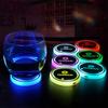 For Nissan ADFG37 Color Car Coaster Cup Pad Smart LED Atmosphere Light Mat For Nissan Qashqai J11 J12 Sylphy N7 Teana Note Navara Juke GTR Tiida