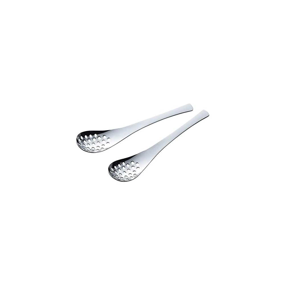 Shimomura Kikaku Renge Spoon, Perforated, Set of 2, Made in Japan, Dishwasher Safe, 18-8 Stainless