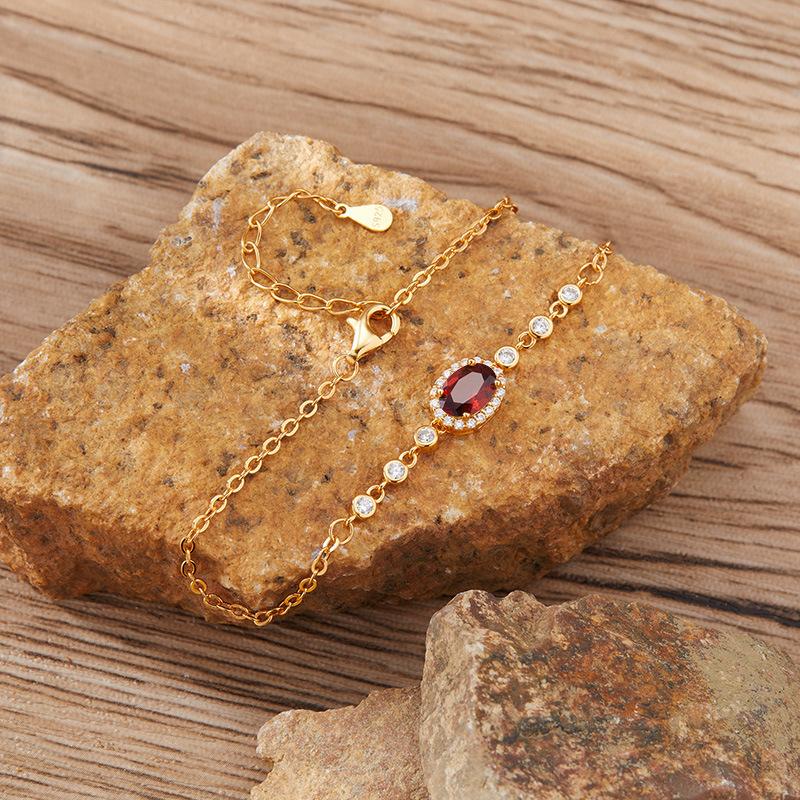 Color Treasure Jewelry Natural Garnet Topaz Peridot Citrine Bracelet Women