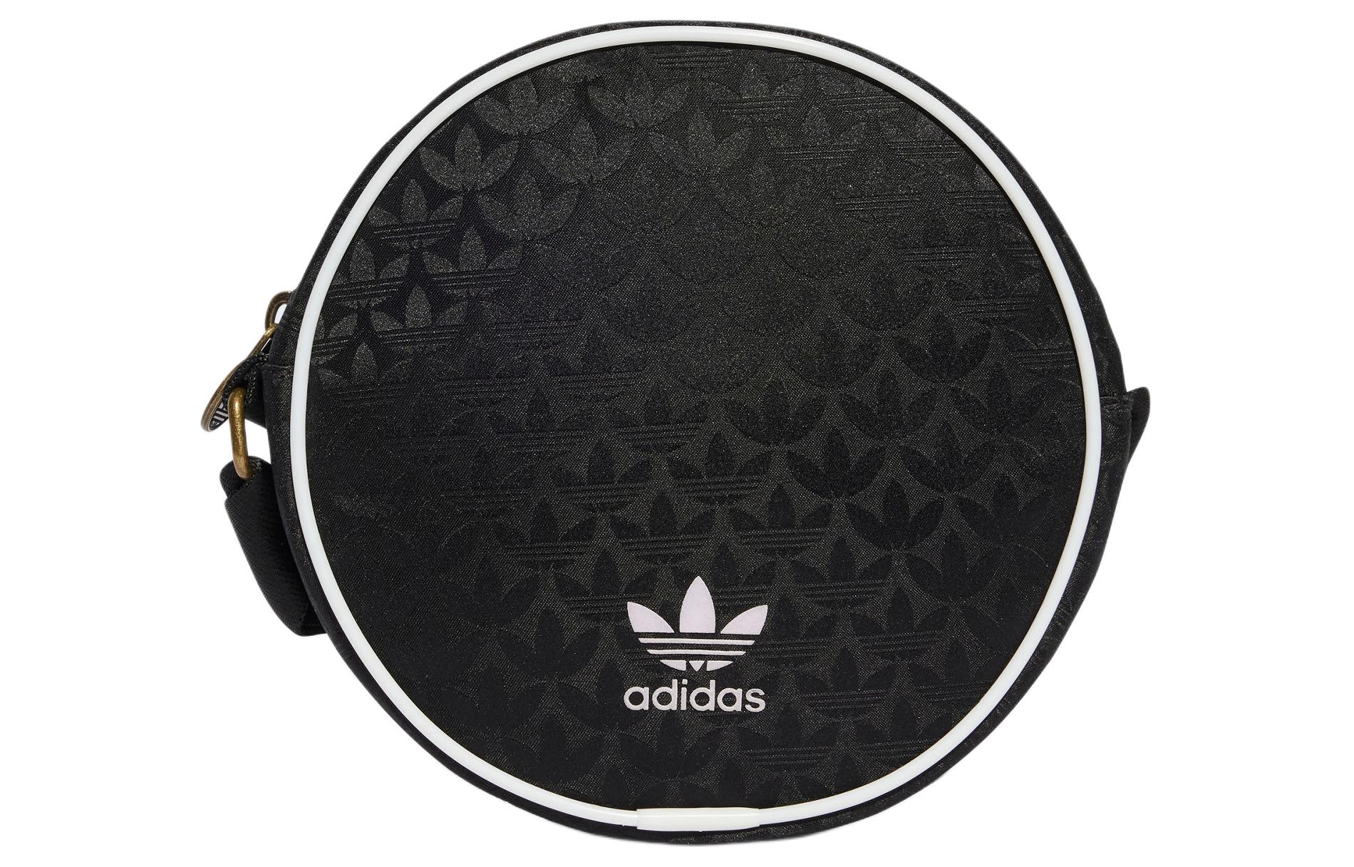 Adidas Originals Recycled Polyester Sports One Shoulder Small Round Bag Unisex Black & White IT7388